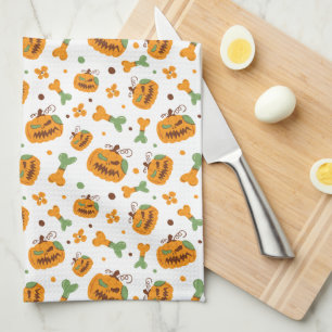 Linge De Cuisine Jack-o-lanterne et os Halloween Éffrayant