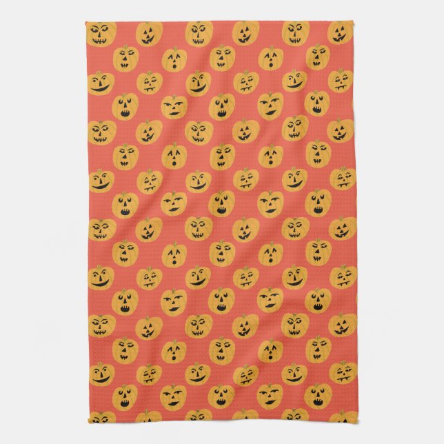 Linge De Cuisine Jack-O-Lanterns CITROUILLE d'Halloween (Vertical)