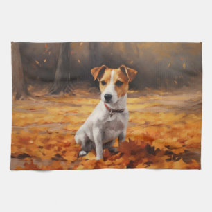 Linge De Cuisine Jack Russell à l'automne Feuilles automne Inspire