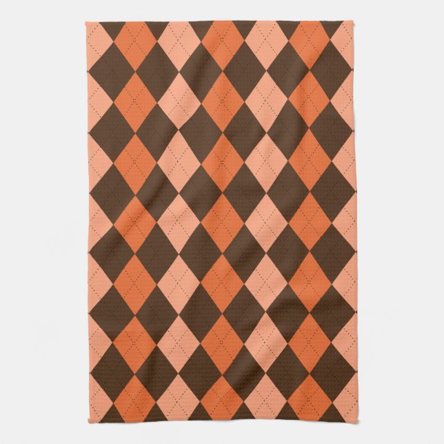 Linge De Cuisine Jacquard d'automne rétro orange et Brown (Vertical)