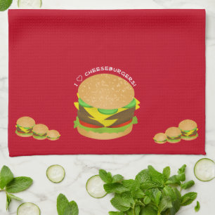 Linge De Cuisine J'adore les cheeseburgers