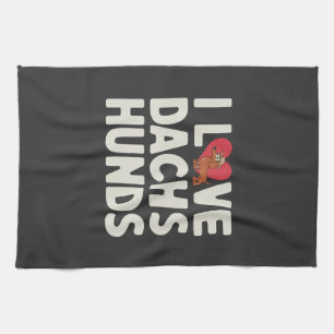 Linge De Cuisine J'adore les dachshunds mignon dessin animé