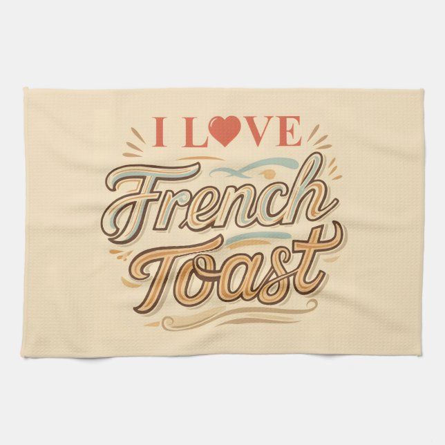 Linge De Cuisine J'adore les toasts français (Horizontal)