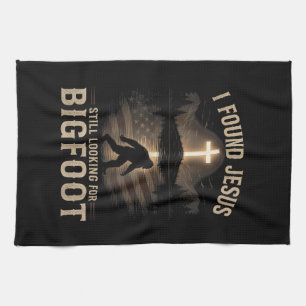 Linge De Cuisine J'ai trouvé Jésus qui regarde toujours Bigfoot ave
