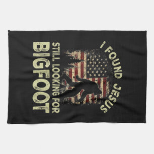 Linge De Cuisine J'ai trouvé Jésus qui regarde toujours Bigfoot drô