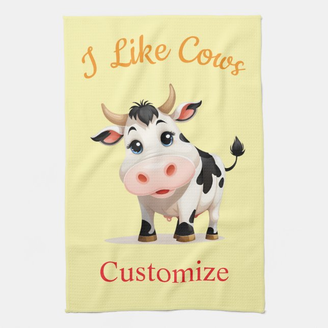 Linge De Cuisine J'Aime Cows Art Thunder_Cove (Vertical)