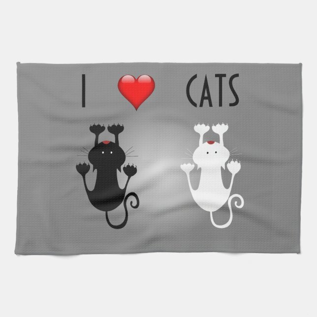 Linge De Cuisine J'aime des chats (Horizontal)
