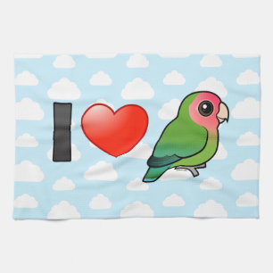 Linge De Cuisine J'aime des perruches Pêche-faites face