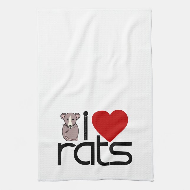 Linge De Cuisine J'aime des rats (Vertical)