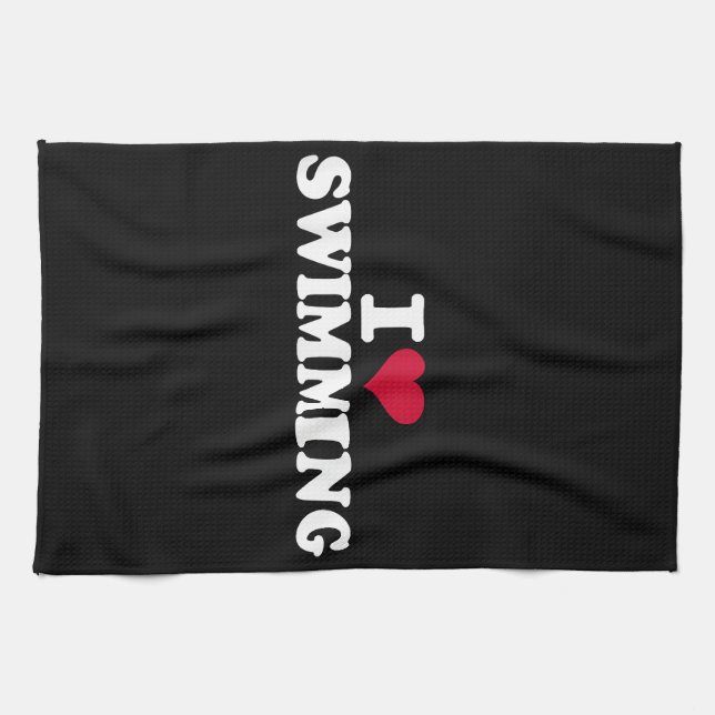 Linge De Cuisine J'aime la natation (Horizontal)