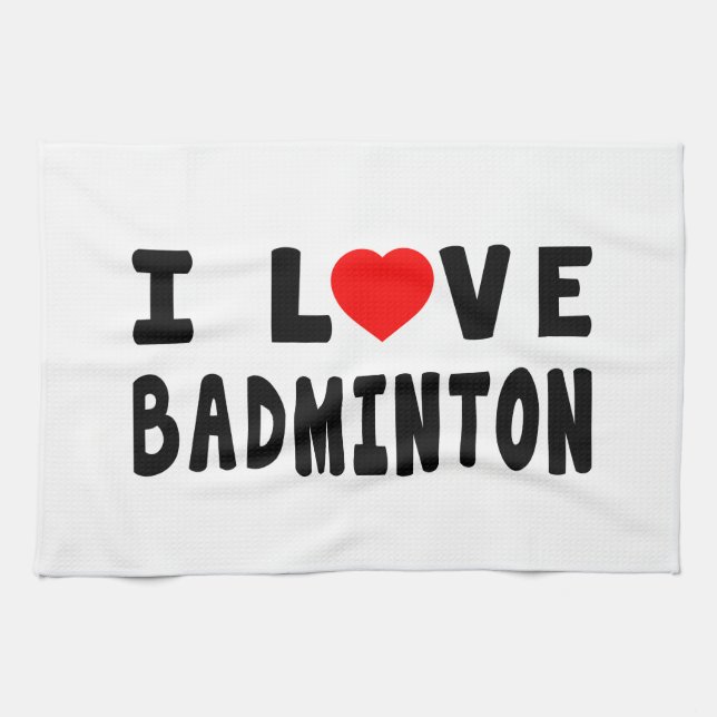 Linge De Cuisine J'aime le badminton (Horizontal)