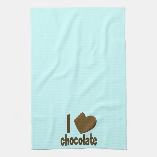 Linge De Cuisine J'aime le chocolat au coeur (Vertical)