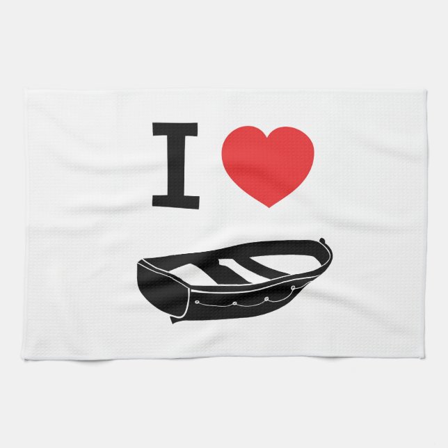 Linge De Cuisine J'aime le coeur mon aviron/bateau de rangée (Horizontal)