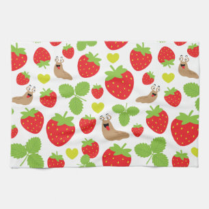 Linge De Cuisine J'aime les fraises Motif sans couture