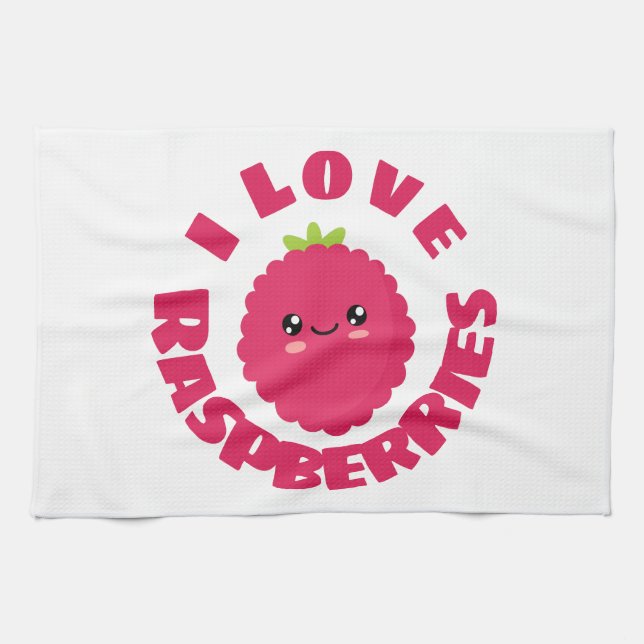 Linge De Cuisine J'aime les framboises (Horizontal)