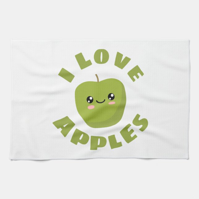 Linge De Cuisine J'aime les pommes (Horizontal)