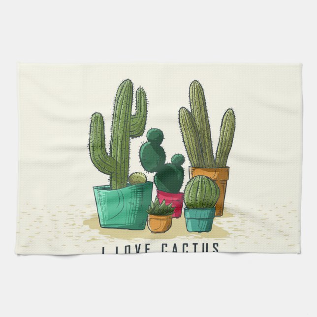 Linge De Cuisine J'Aime Les Succulents (Horizontal)