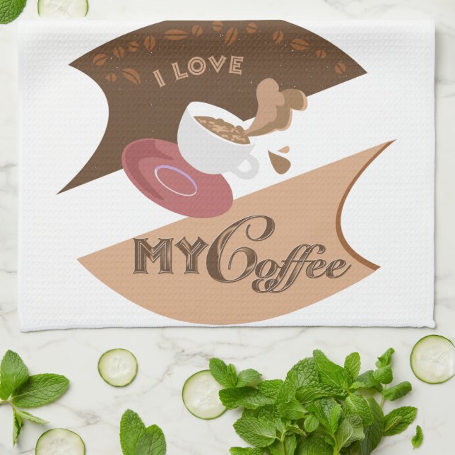 Linge De Cuisine J'aime mon café Retro Java (Plié)