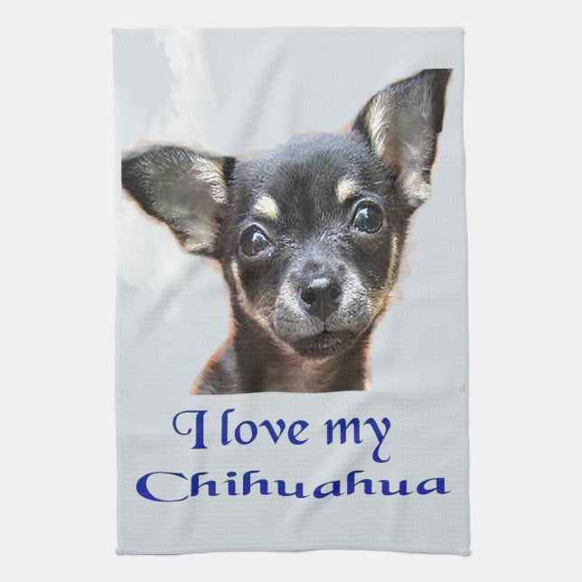 Linge De Cuisine J'aime mon chihuahua (Vertical)