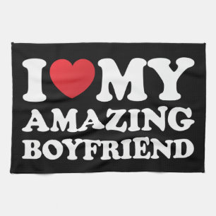 Linge De Cuisine J'Aime Mon Petit Ami Extraordinaire Je Coeur Mon B