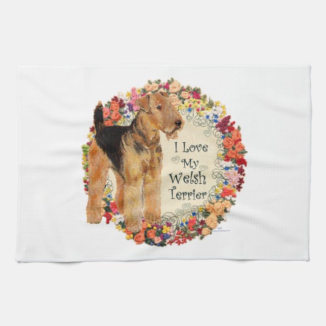 Linge De Cuisine J'aime mon terrier gallois (Horizontal)