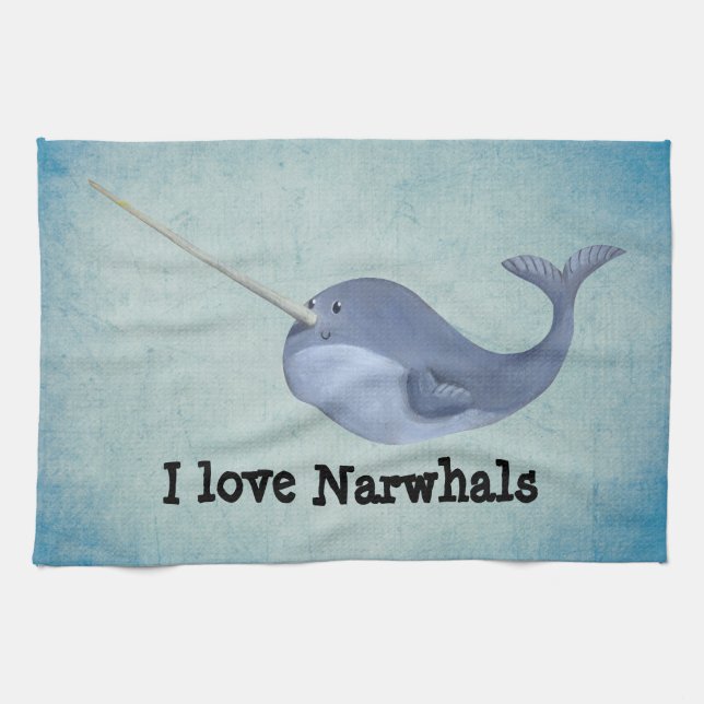 Linge De Cuisine J'aime Narwhals (Horizontal)