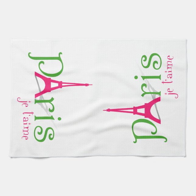 Linge De Cuisine J'aime Paris (Horizontal)