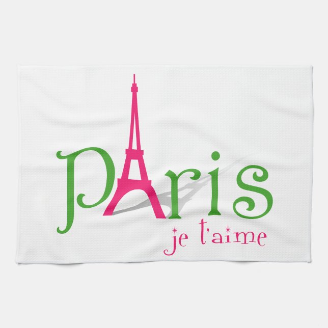 Linge De Cuisine J'aime Paris (Horizontal)