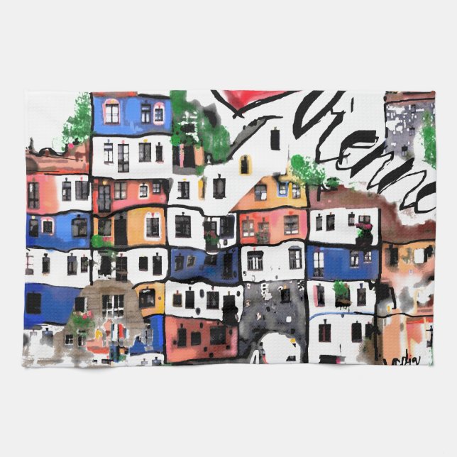 Linge De Cuisine J'aime Vienne (Horizontal)