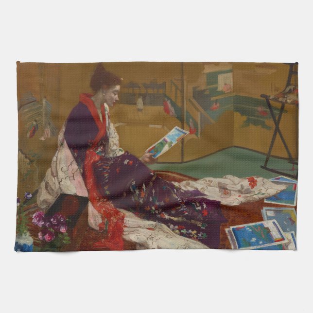 Linge De Cuisine James Whistler - Caprice en violet et or (Horizontal)