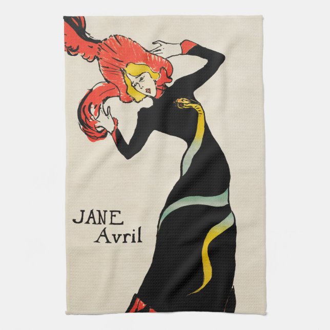 Linge De Cuisine Jane Avril de la danseuse Art nouveau par Toulouse (Vertical)
