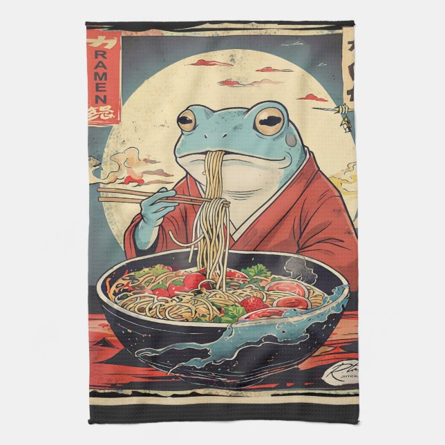 Linge De Cuisine Japanese Frog Ramen Ukiyo-e Aesthetic Gift (Vertical)