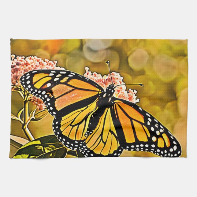 Linge De Cuisine Jardin d'art papillon monarque (Horizontal)