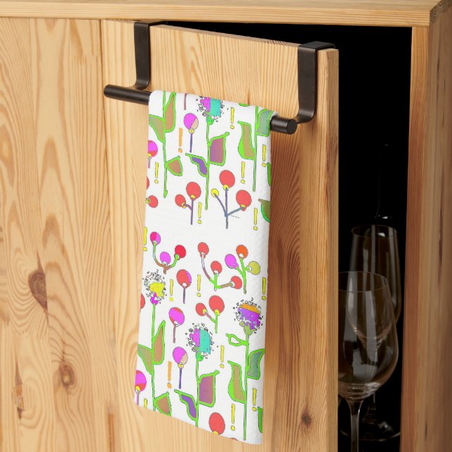 Linge De Cuisine Jardin de fleurs abstrait  (Pliage en tiers)