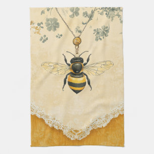 Linge De Cuisine Jardin de fleurs sauvages à abeille à miel vintage