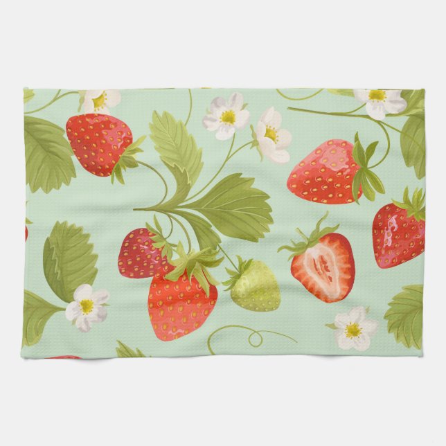 Linge De Cuisine Jardin de fraises vintage  (Horizontal)