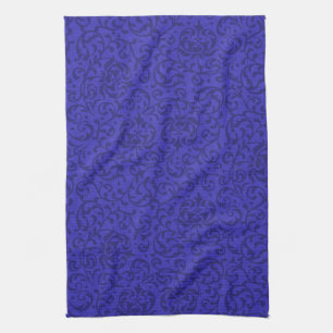 Linge De Cuisine Jardin de Tudor Bleu Cobalt Damas florales