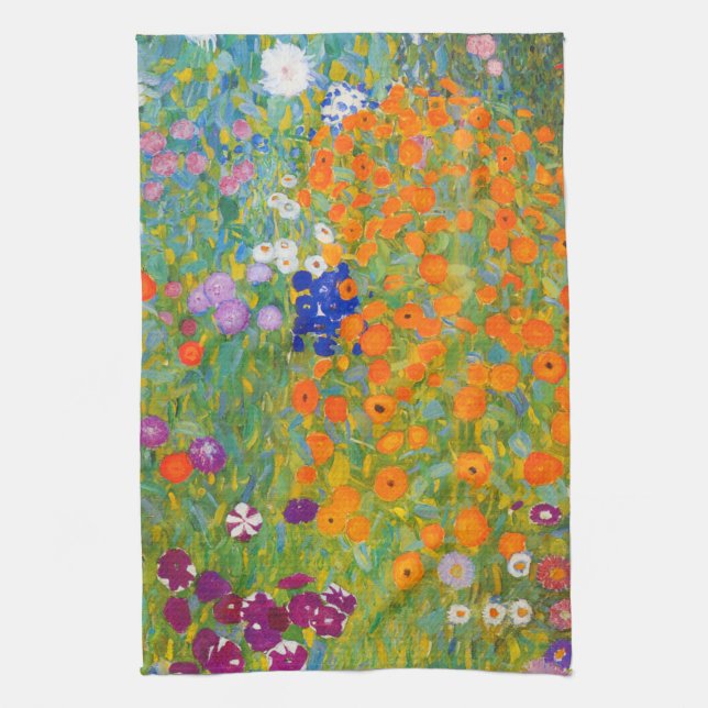 Linge De Cuisine Jardin des fleurs de Gustav Klimt (Vertical)