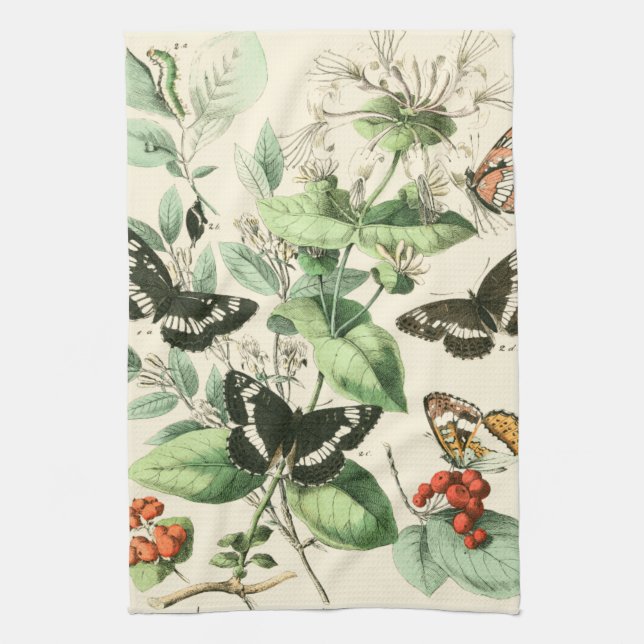 Linge De Cuisine Jardin des papillons et des fleurs (Vertical)