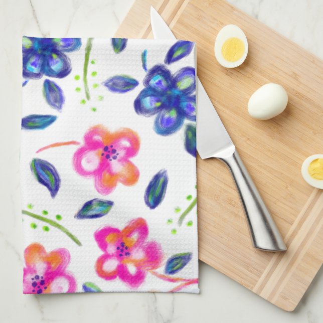 Linge De Cuisine Jardin fleuri (Quart Plié)