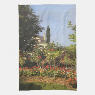 Linge De Cuisine Jardin fleuri à Sainte Adresse par Claude Monet