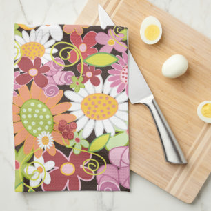 Linge De Cuisine Jardin floral de couleur Whimsical