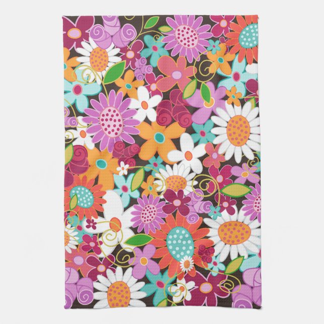 Linge De Cuisine Jardin floral de couleur Whimsical (Vertical)