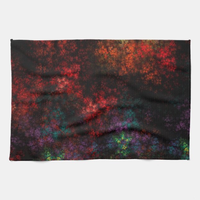 Linge De Cuisine Jardin foncé fractal (Horizontal)