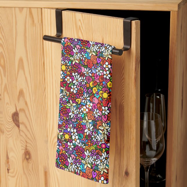 Linge De Cuisine Jardin joyeux (Pliage en tiers)