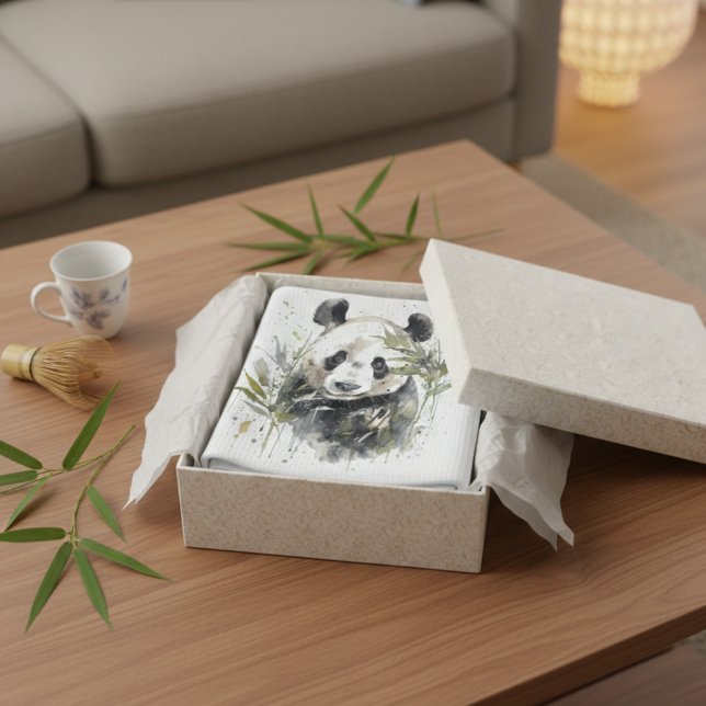 Linge De Cuisine Jardin Panda à l'aquarelle (Créateur téléchargé)