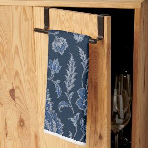 Linge De Cuisine Jardin Persan de Minuit   Luxe Bleu Nuit 