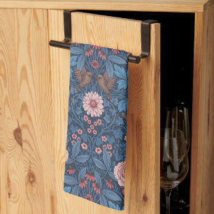 Linge De Cuisine Jardin sauvage en bleu