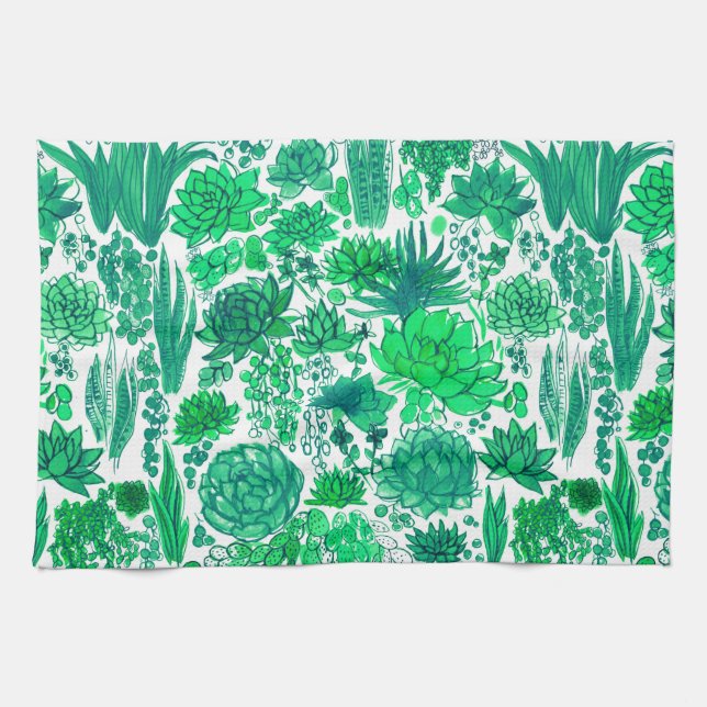 Linge De Cuisine Jardin succulent (Horizontal)