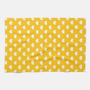 Linge De Cuisine Jaune Blanc Amour Coeur Design Motif